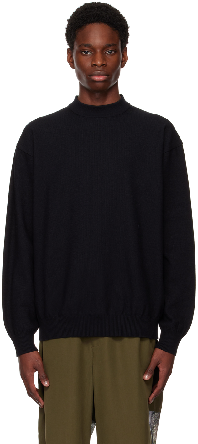 Black Mockneck Sweater by Snow Peak on Sale