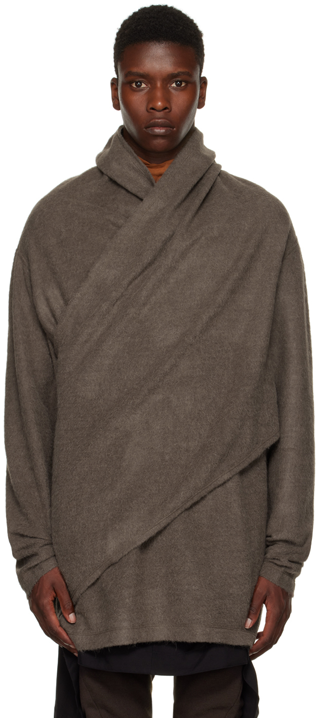 Julius: Brown Drape Turtleneck | SSENSE