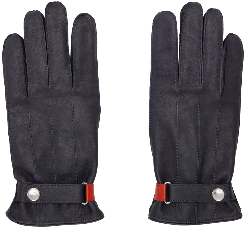Navy Strap Gloves