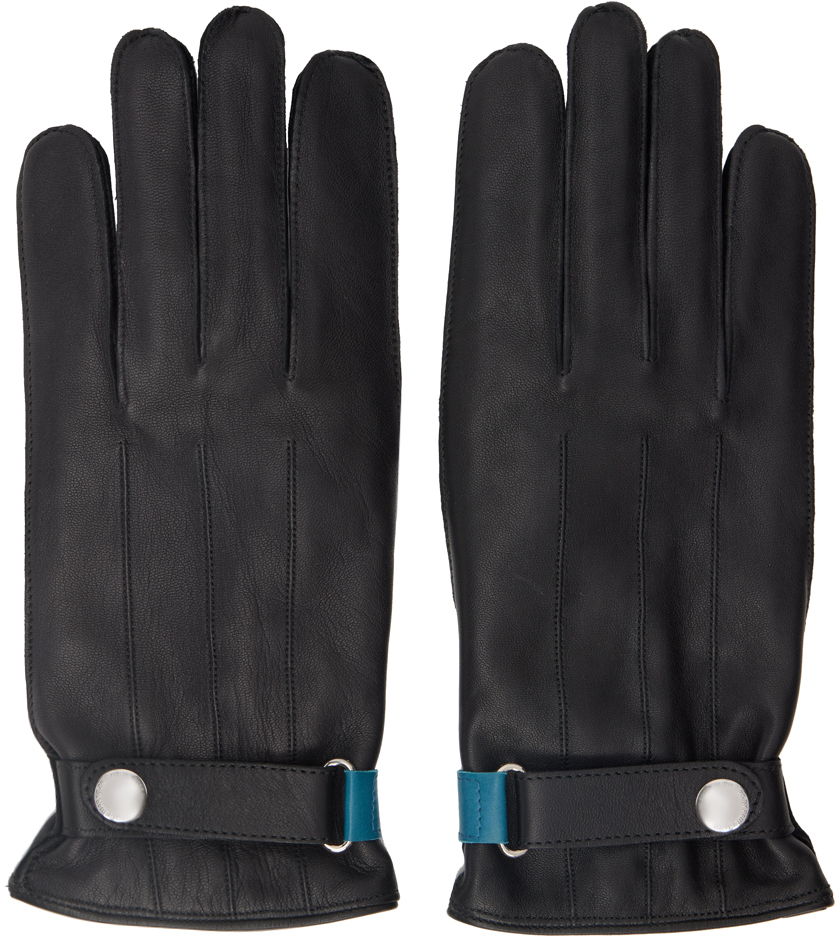 PS BY PAUL SMITH BLACK STRAP GLOVES