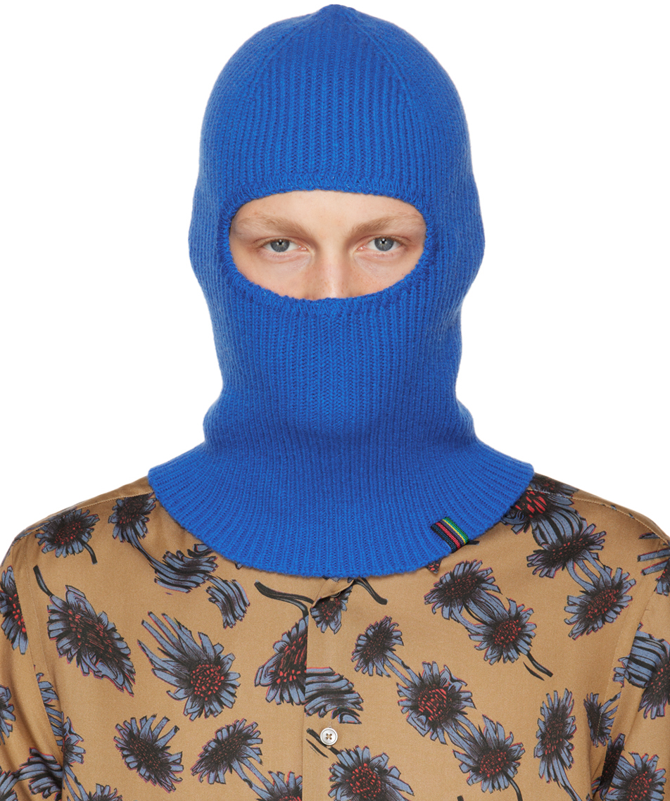 Ps By Paul Smith Blue Ribbed Balaclava In 47 Blues