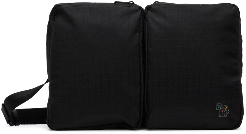 PS Paul Smith zebra logo nylon crossbody bag in black