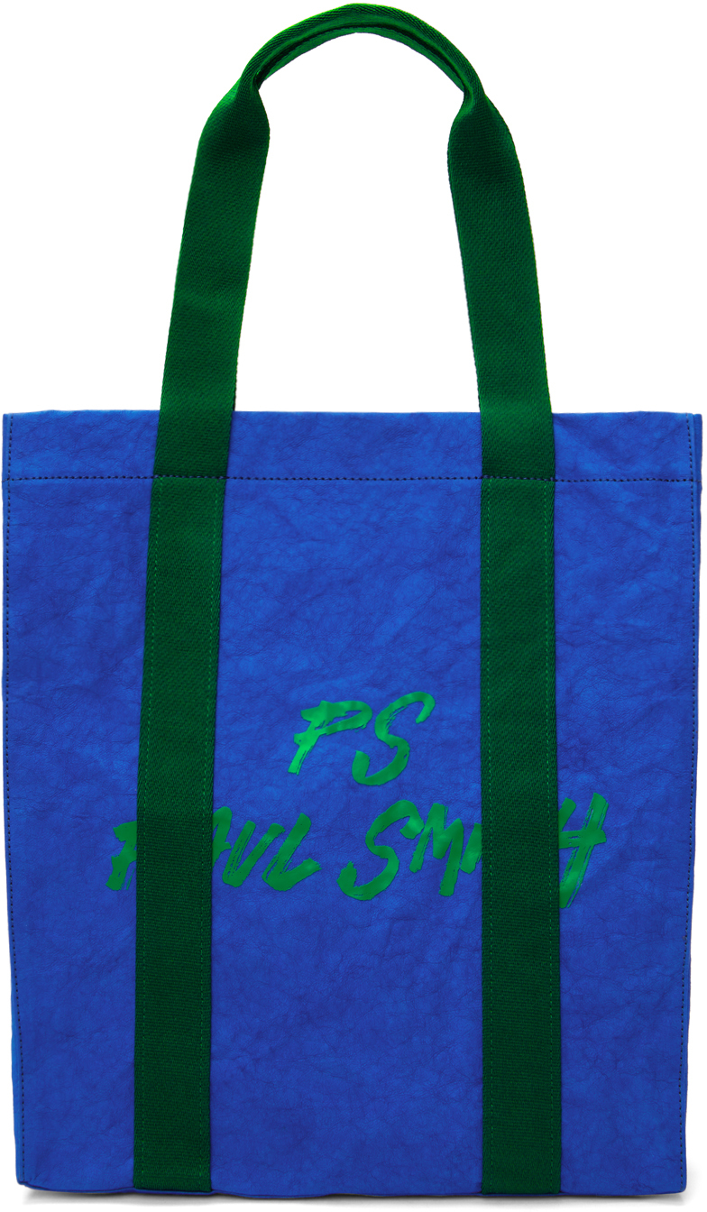 Ps By Paul Smith Blue Paper Crinkle Tote In 40 Blues