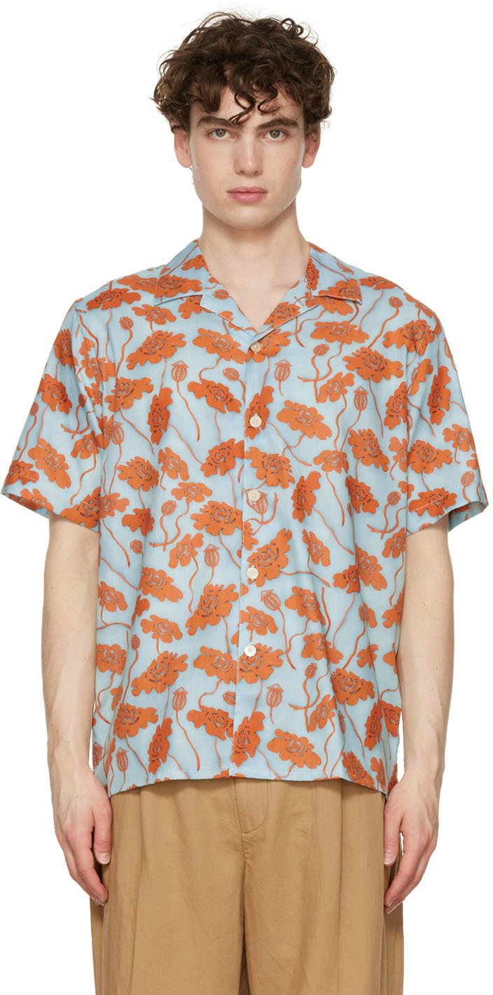 Blue & Orange Poppies Shirt by PS by Paul Smith on Sale