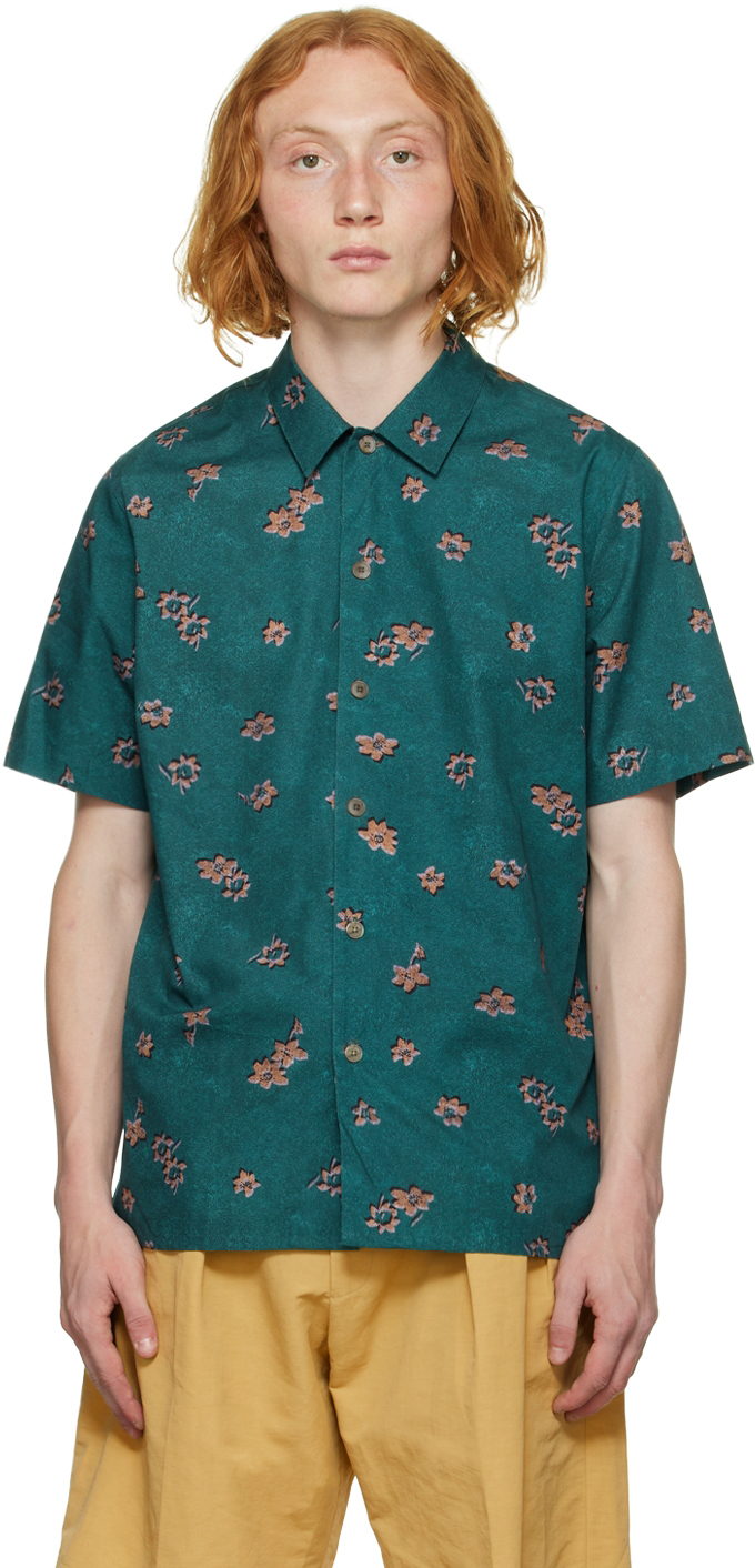 PS by Paul Smith Green Floral Casual-Fit Shirt