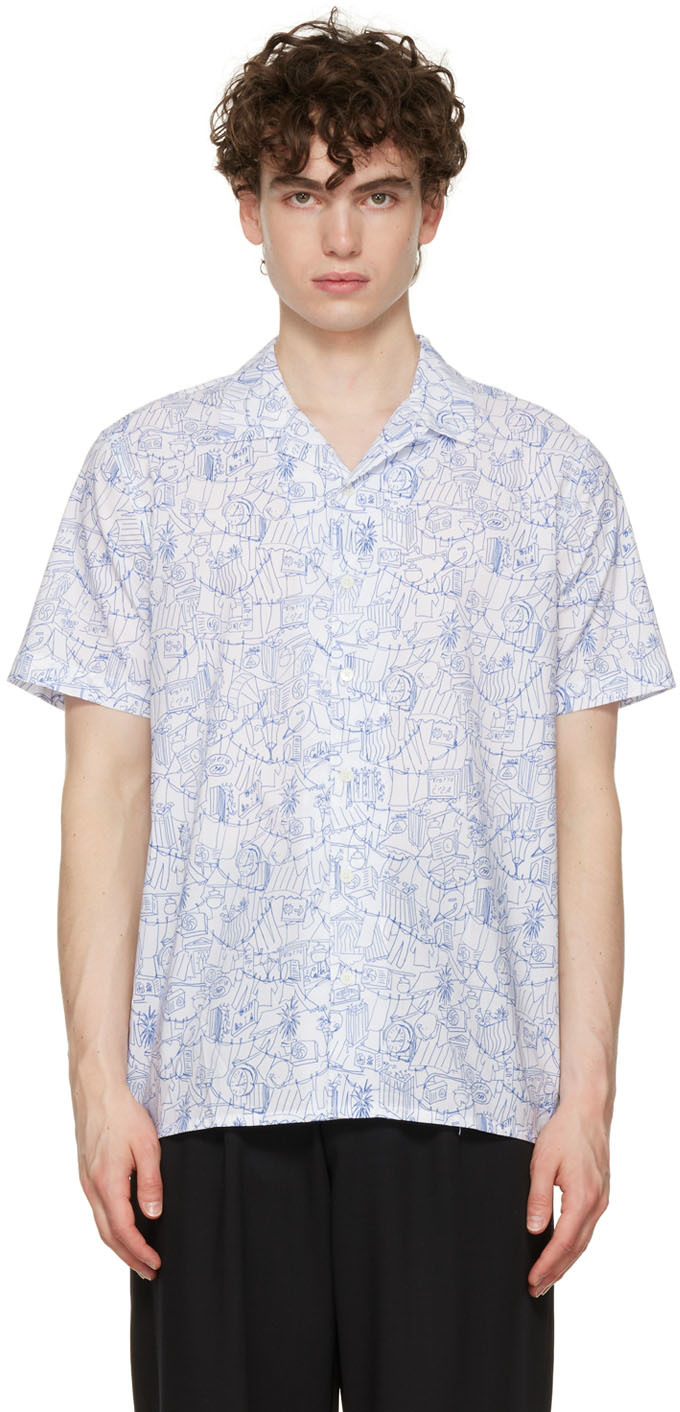 PS by Paul Smith Blue & White Doodle Shirt