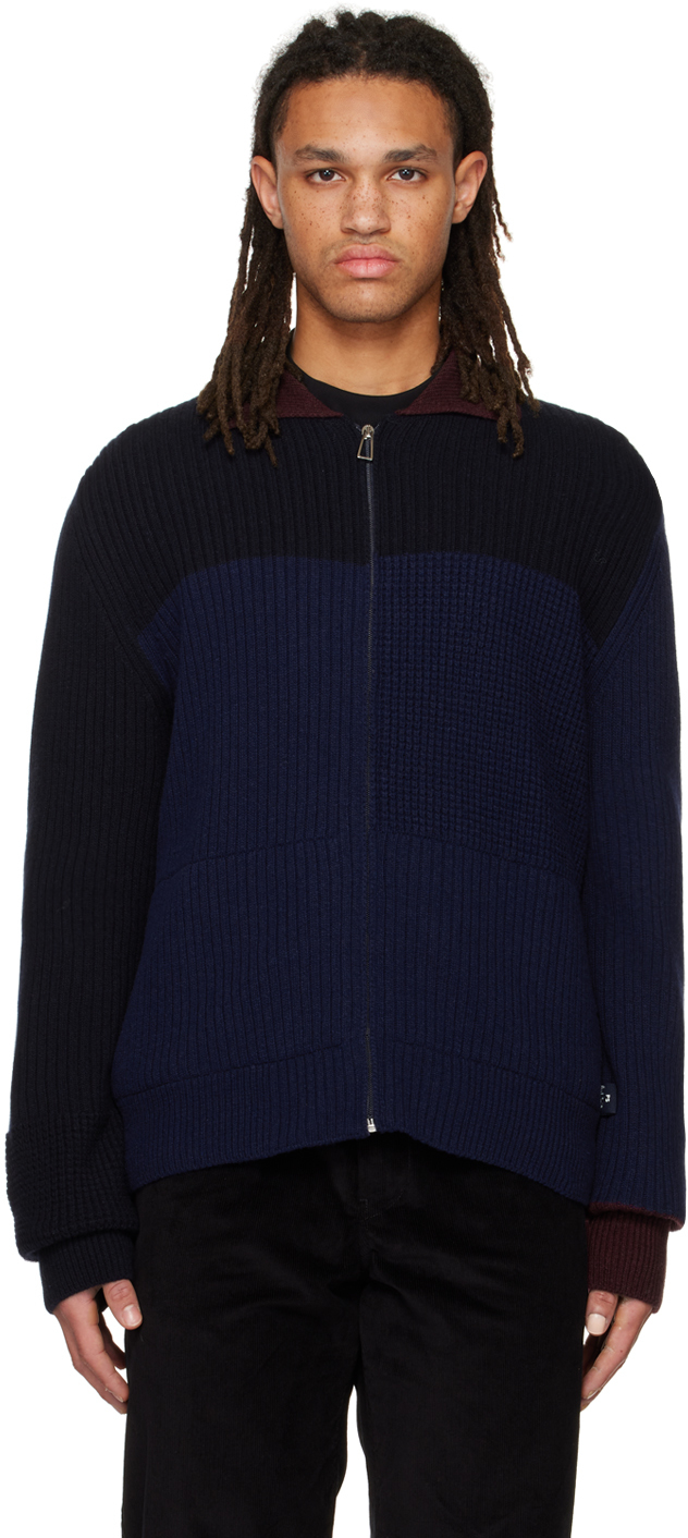 PS by Paul Smith Navy Zip Cardigan