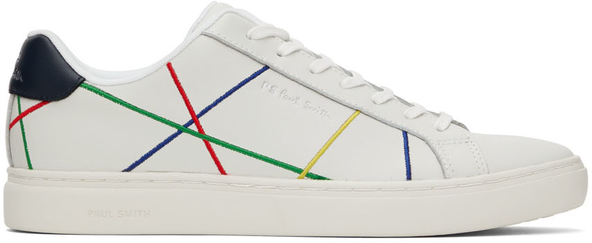 PS BY PAUL SMITH WHITE ABSTRACT REX SNEAKERS