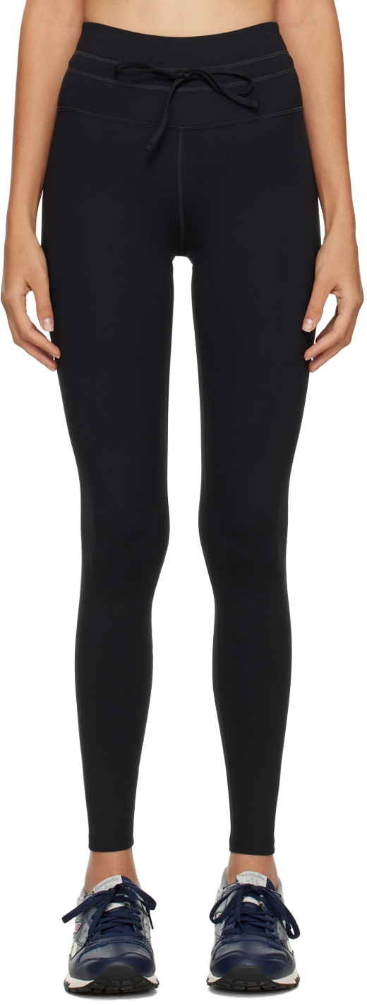 Black Compression Drawstring Leggings by Girlfriend Collective on Sale