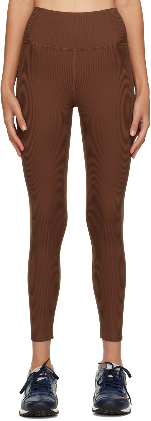 Brown High-Rise Compression Leggings