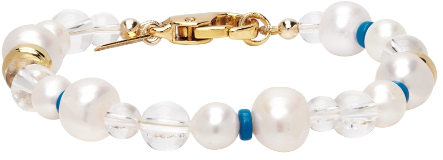 éliou SSENSE Exclusive Transparent & Blue Sage Bracelet