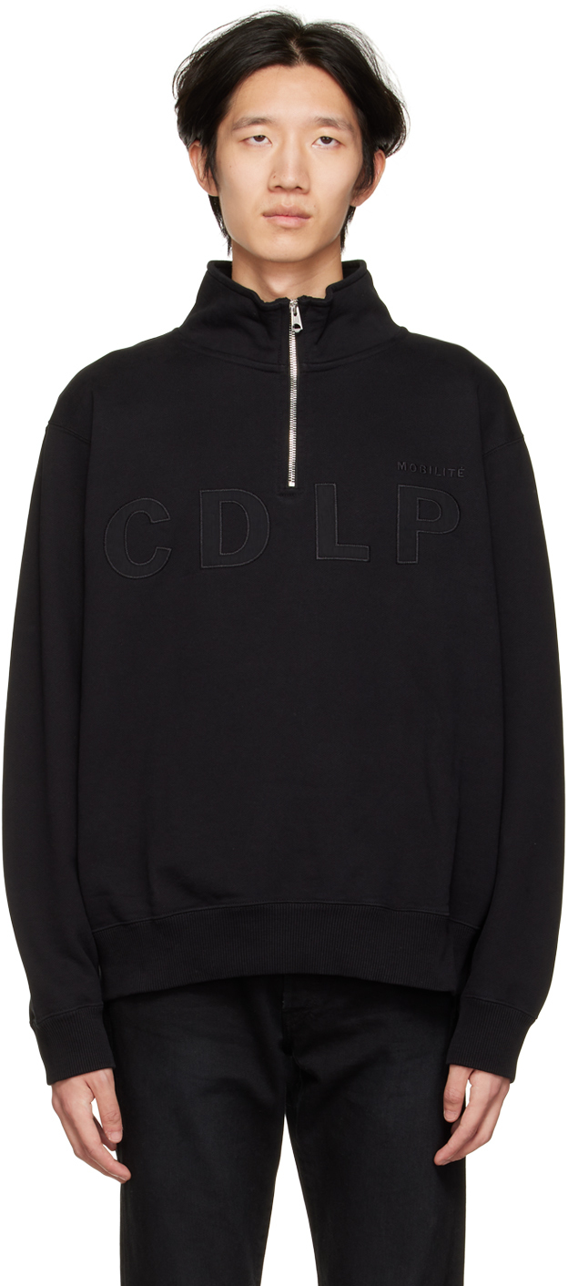 CDLP: Black Half-Zip Sweatshirt | SSENSE