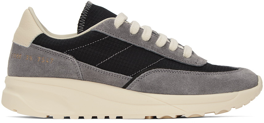 Common Projects: Gray & Black Track 80 Sneakers | SSENSE