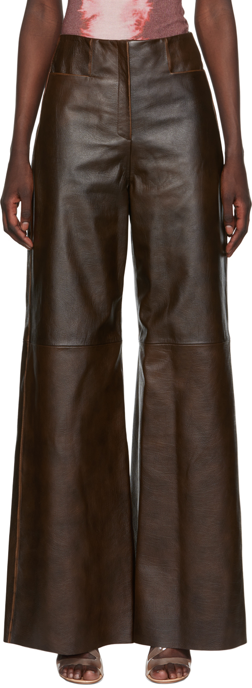 16Arlington Brown Hagen Leather Pants