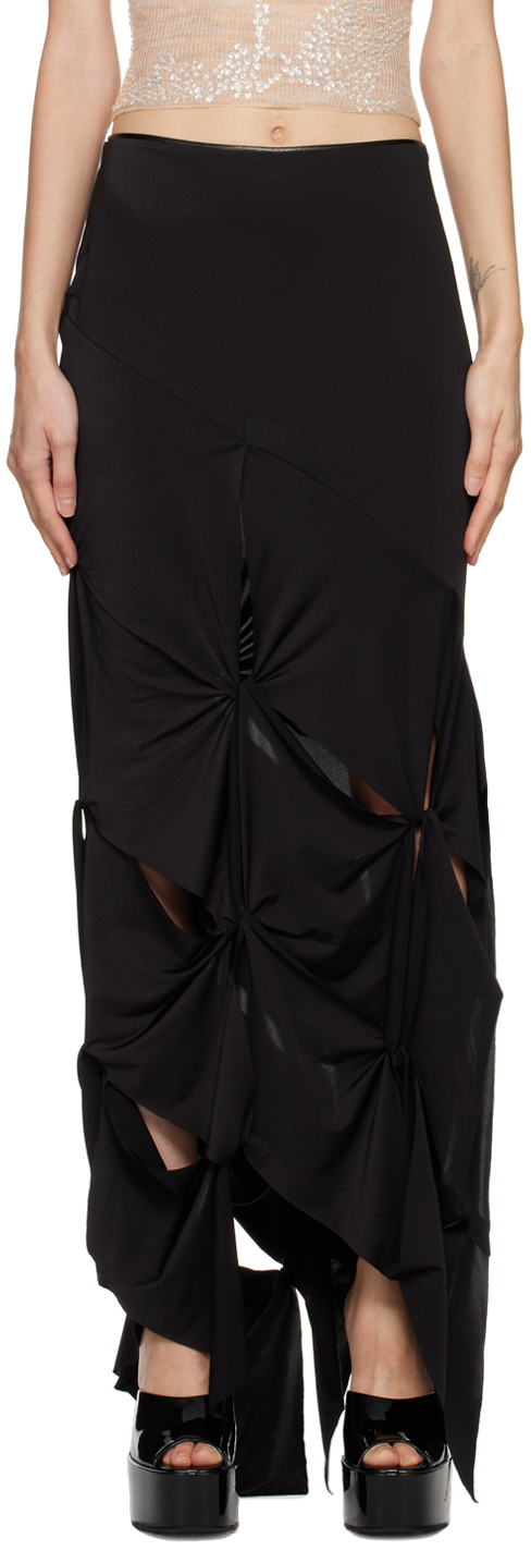 SSENSE Women Clothing Underwear Slips Black Lingerie Midi Skirt 