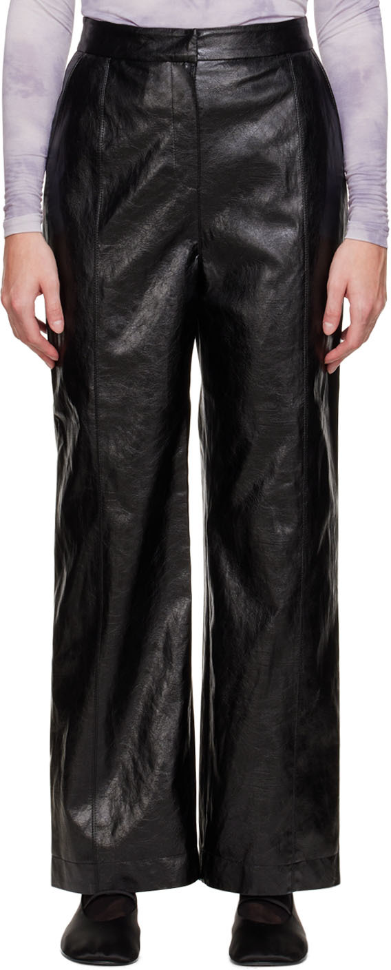Black Jelena Faux-Leather Trousers Ssense Donna Abbigliamento Pantaloni e jeans Pantaloni Pantaloni di pelle 