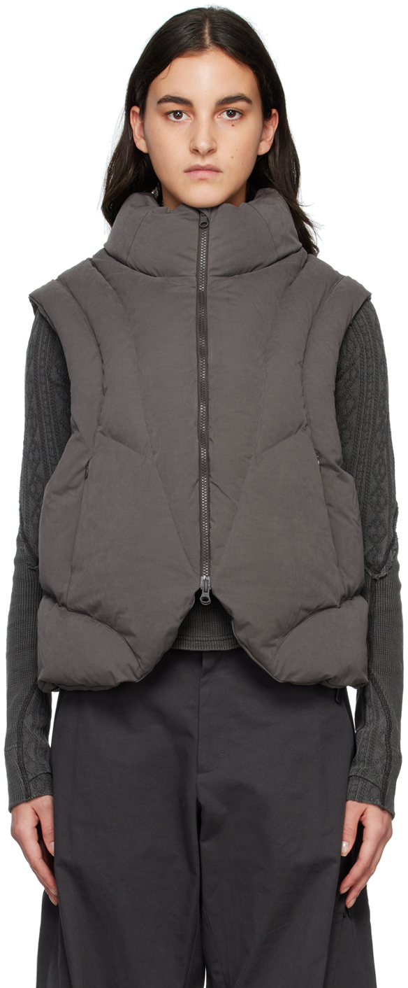 Hyein Seo: Gray Padded Reversible Vest | SSENSE Canada