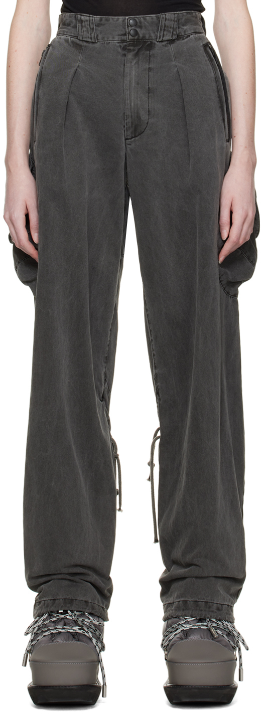 Gray Pleated Trousers by Hyein Seo on Sale