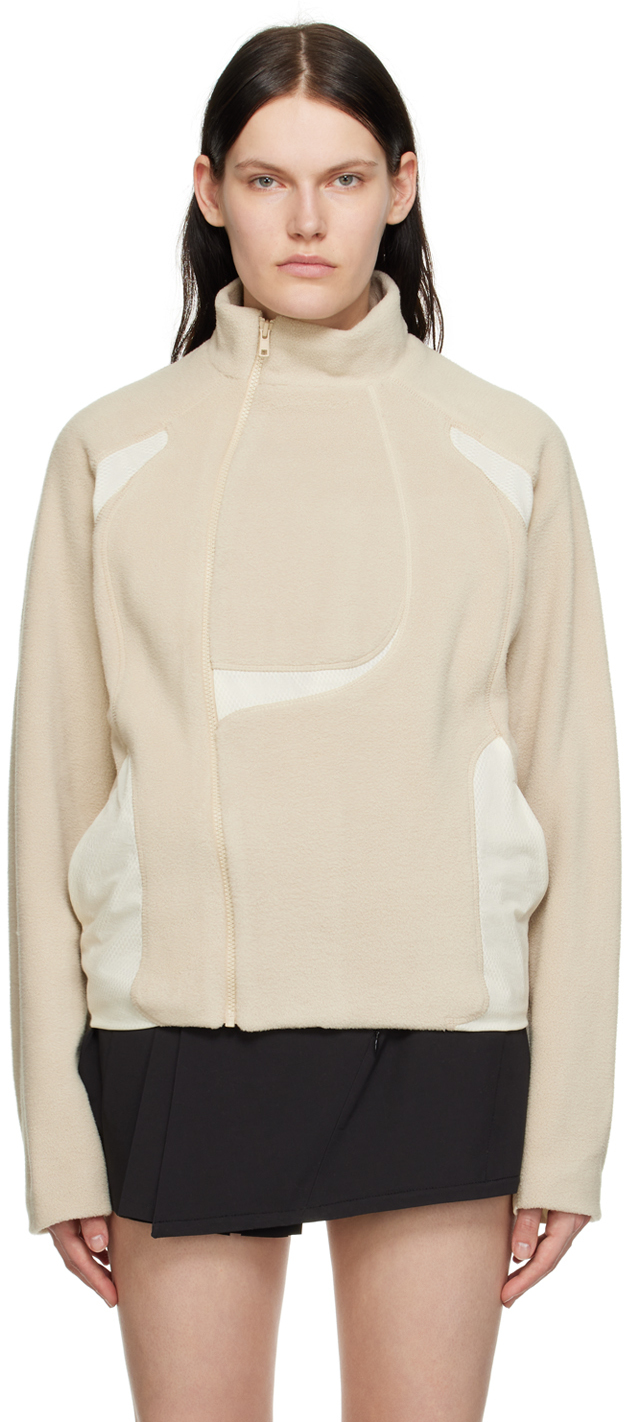 Beige Paneled Jacket by Hyein Seo on Sale