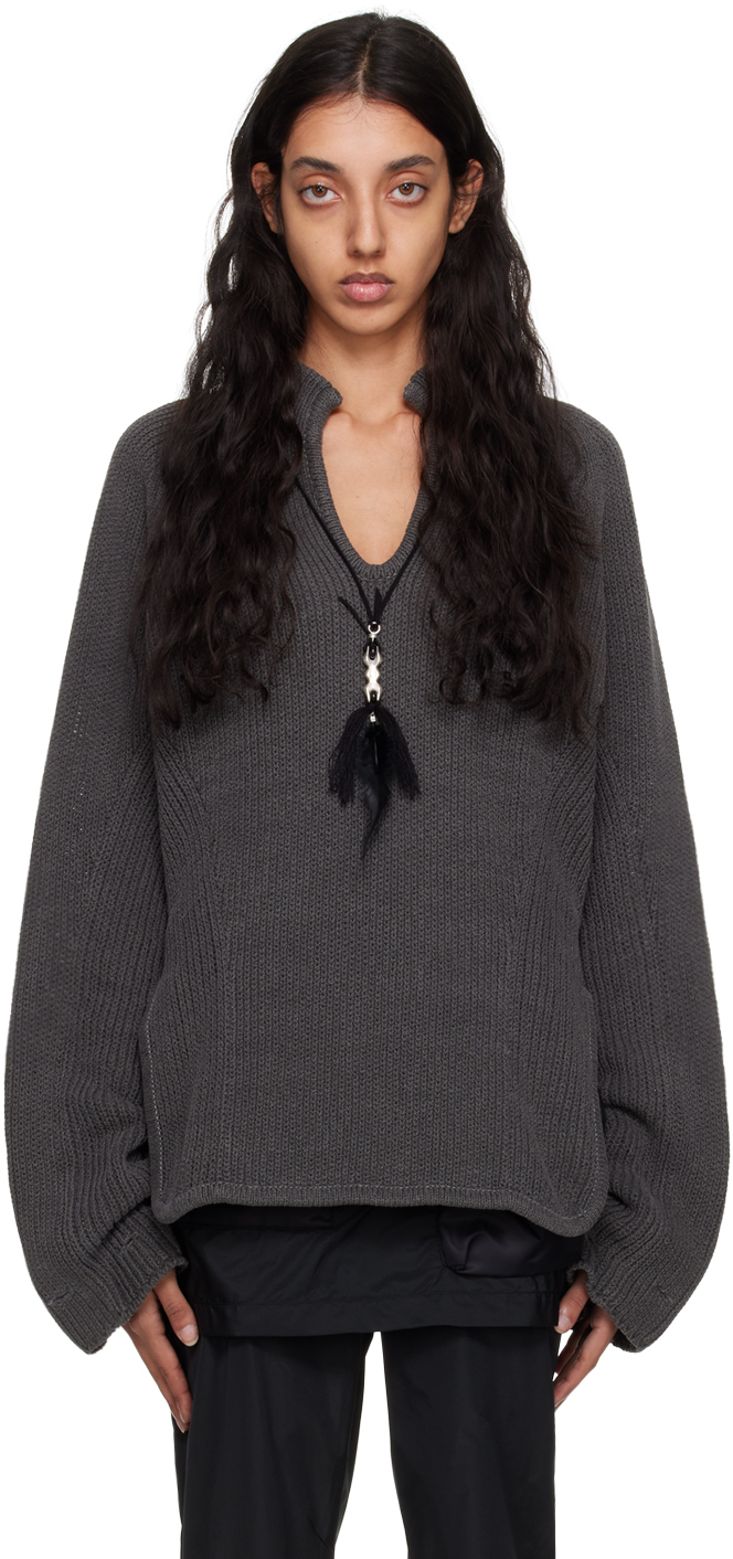 Hyein Seo: Gray Oversized Sweater | SSENSE UK