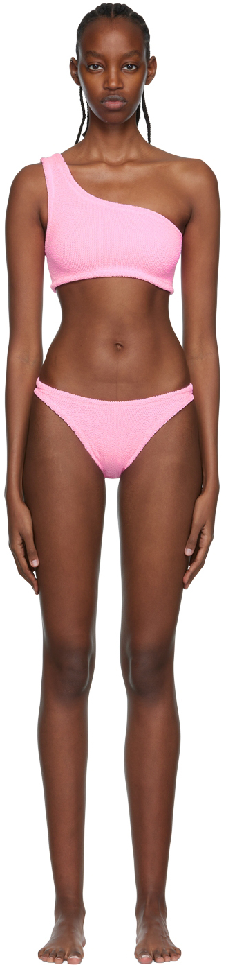 Hunza G Pink Nancy Single-Shoulder Bikini