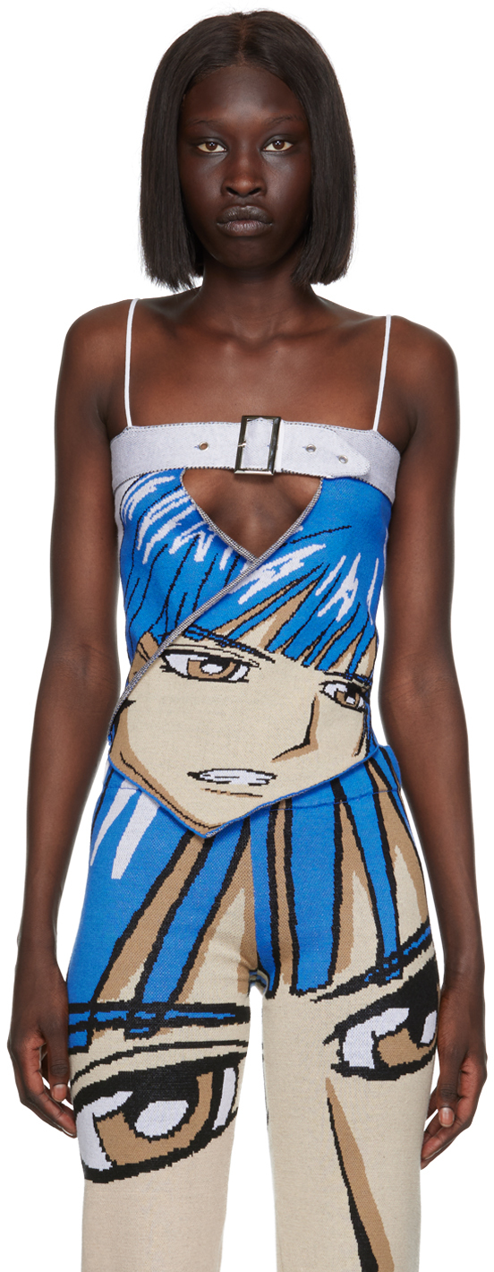 SSENSE Exclusive Blue Anime Tank Top by 1XBLUE on Sale