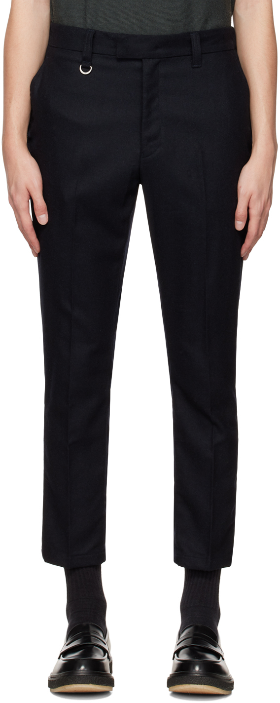 Navy Shirring Trousers