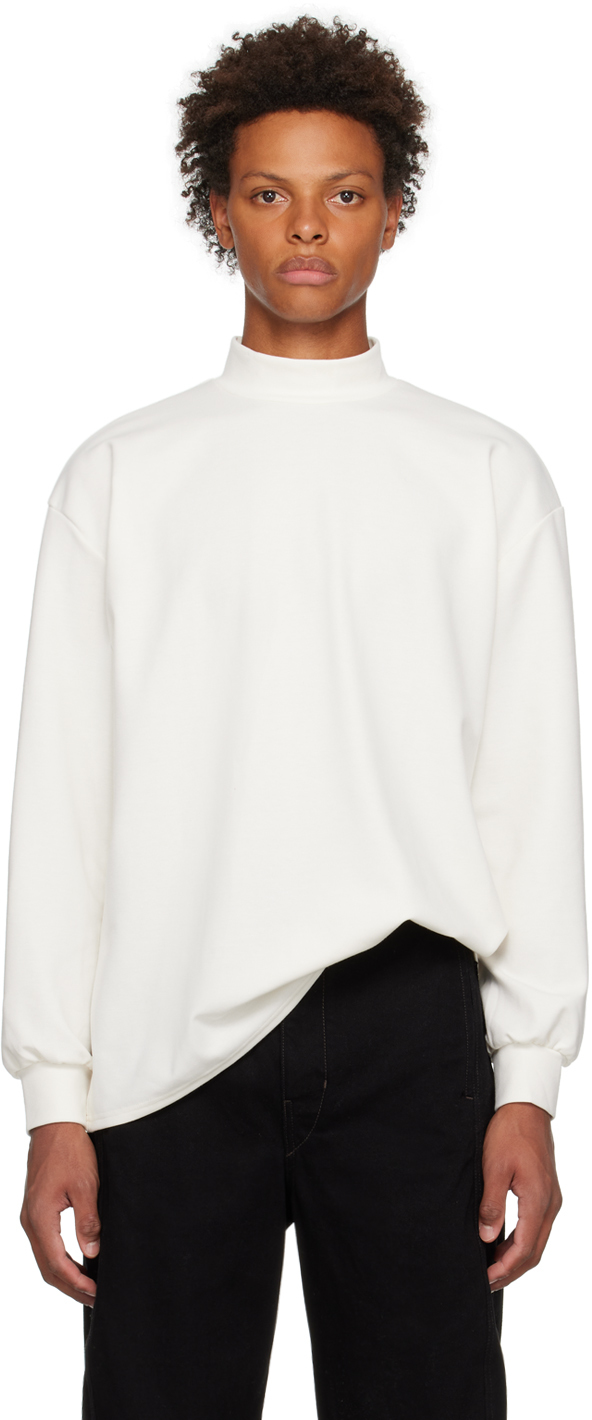 SOPHNET.: White Mock Neck Sweatshirt 