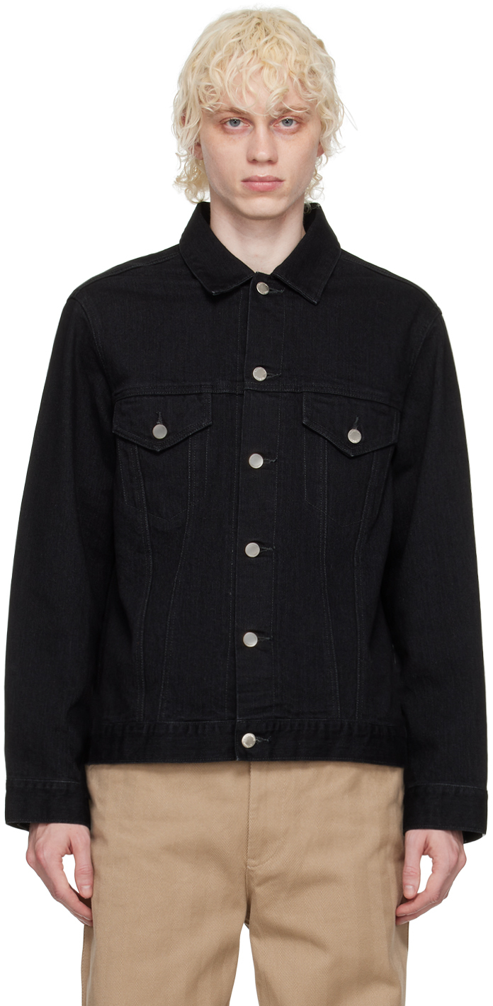 Uniform Experiment: Black Paneled Denim Jacket | SSENSE Canada