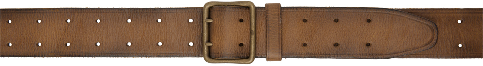 Rrl Tan Tumbled Leather Belt In Vintage Tan