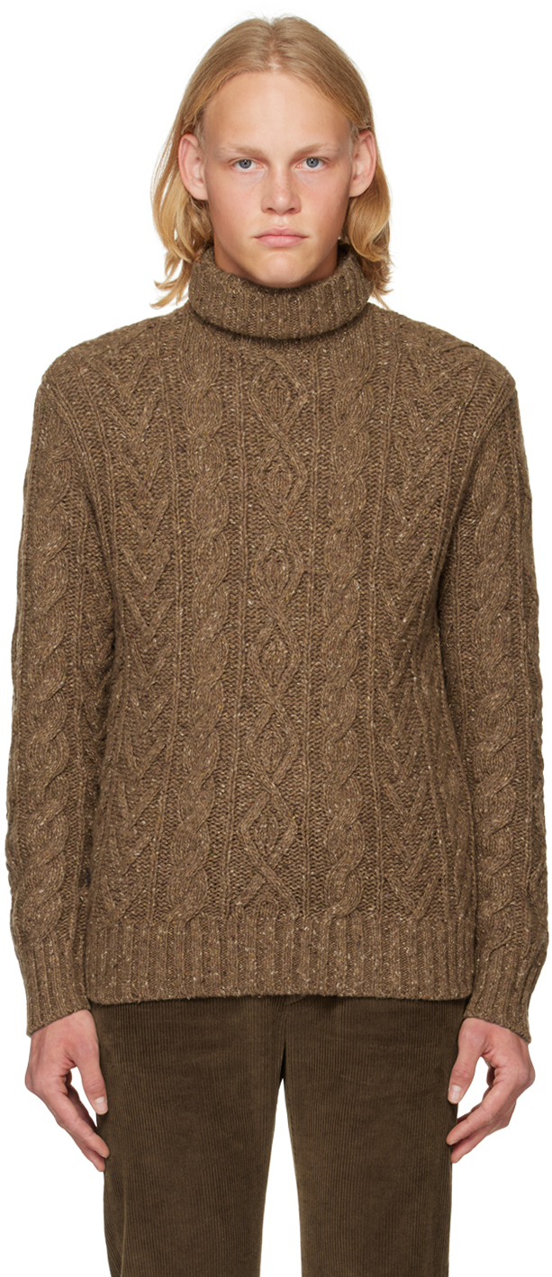 RRL: Taupe Recycled Wool Turtleneck | SSENSE