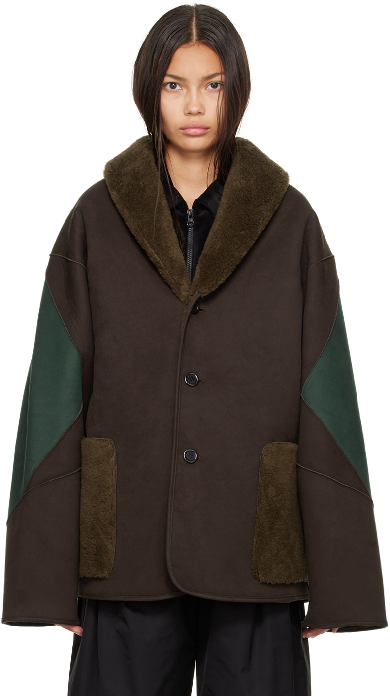 Brown Reversible Faux-Shearling Jacket
