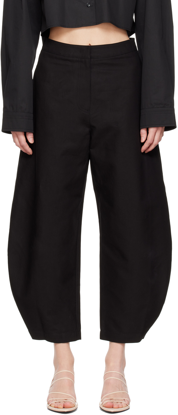 AMOMENTO Black Curved Trousers | Smart Closet