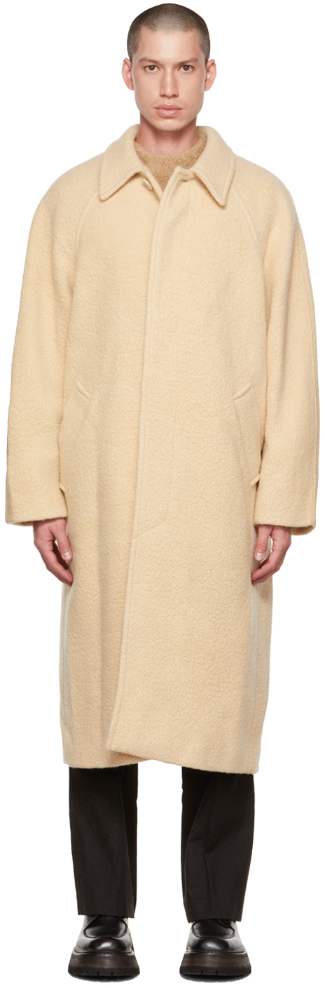 AMOMENTO Beige Button Up Coat
