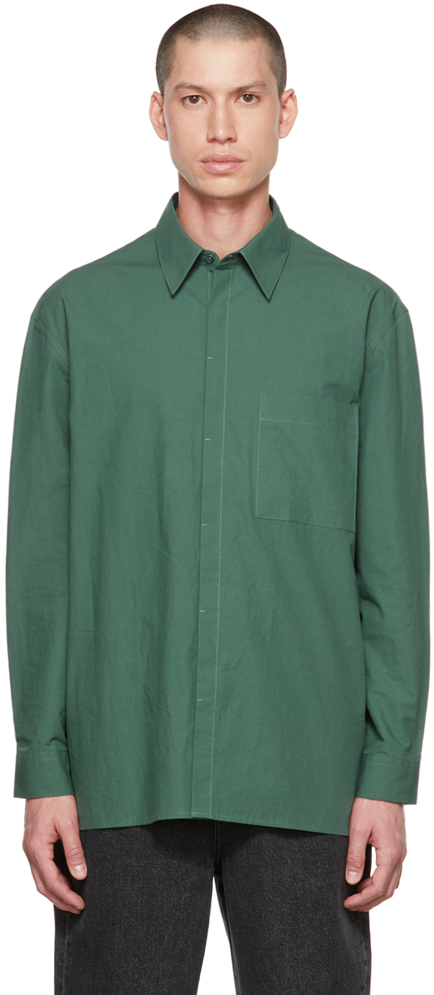 AMOMENTO Green Pocket Shirt