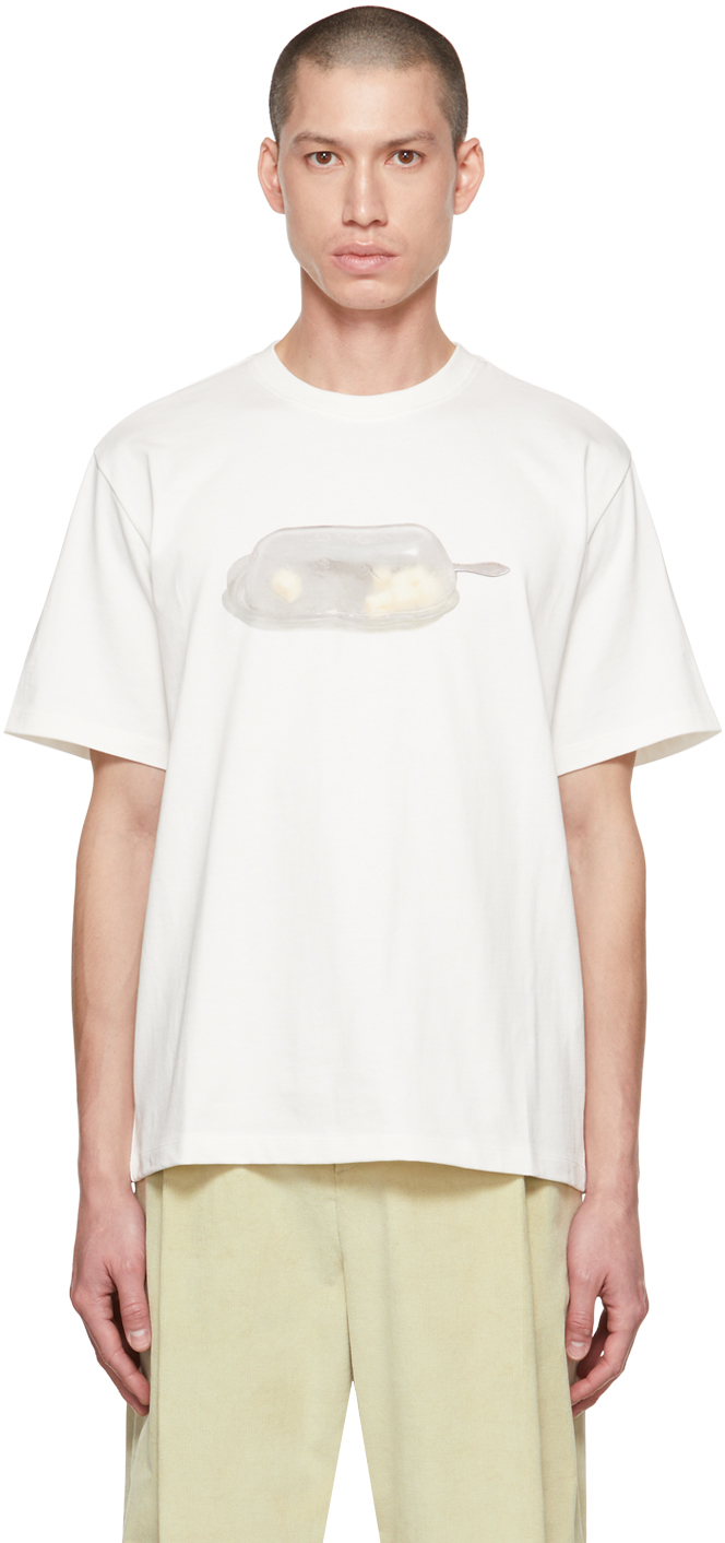 AMOMENTO White Printed T-Shirt