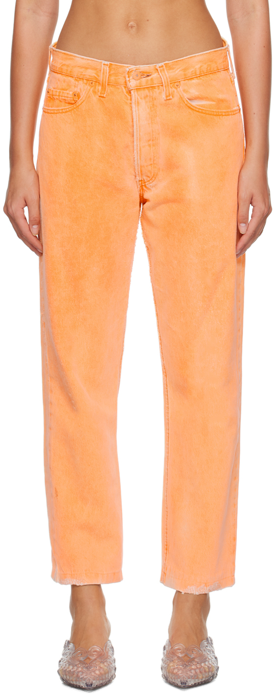 Notsonormal Orange High Jeans In Washed Sun