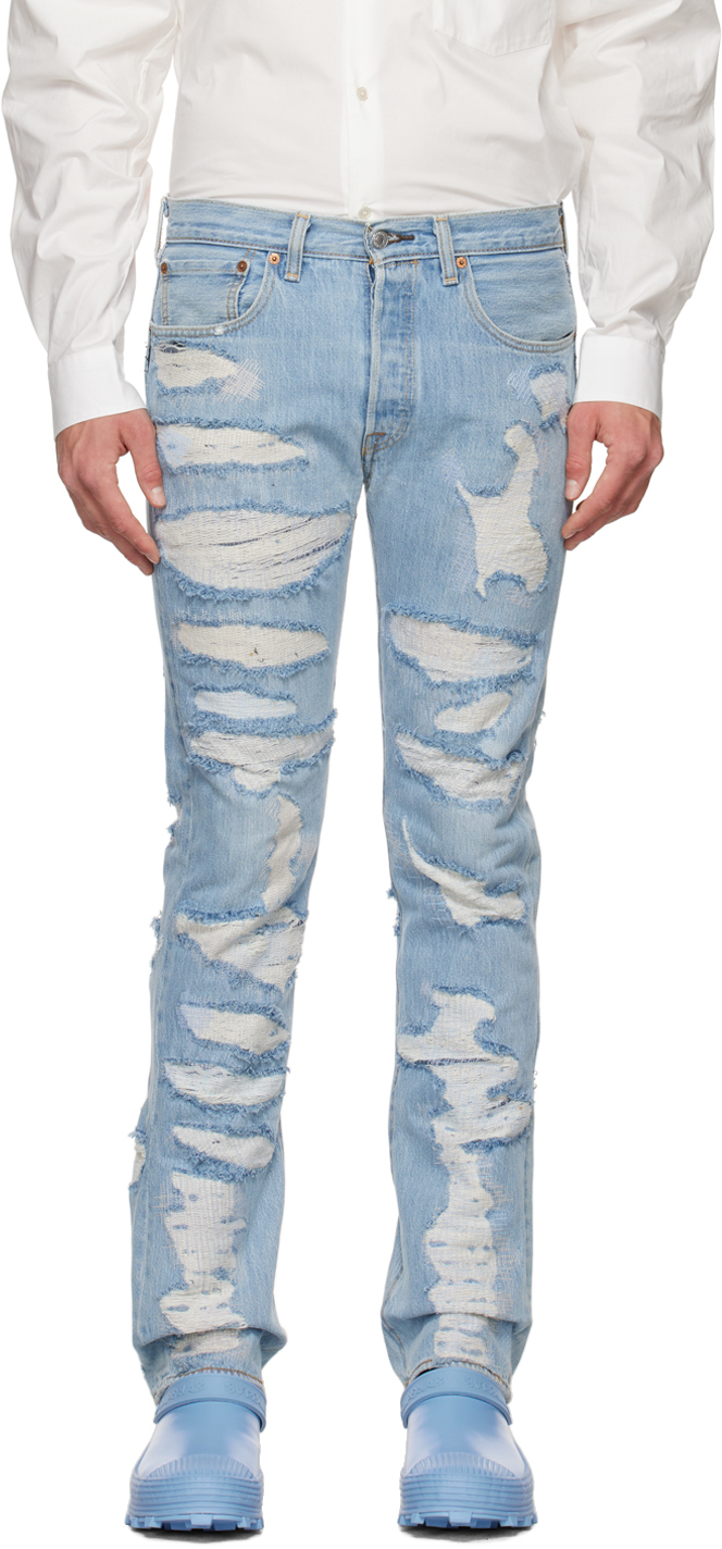 Blue Destroyed Jeans