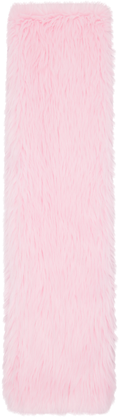Msgm Pink Faux-fur Scarf In 11 Light Pink