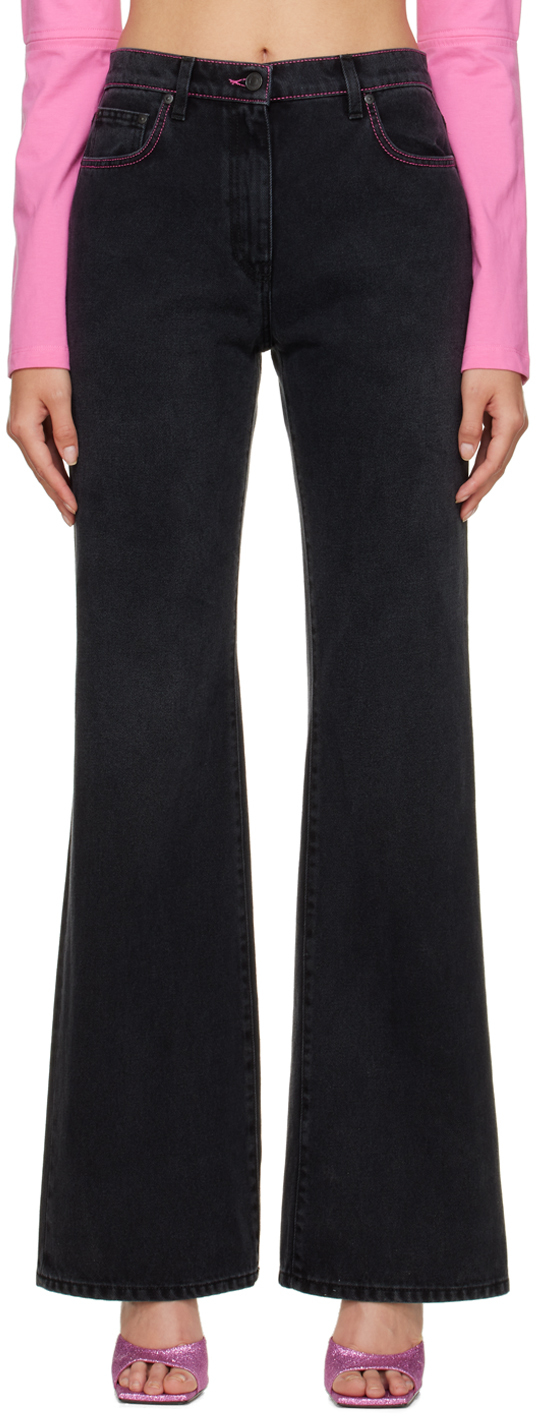 Black Contrast Stitch Jeans