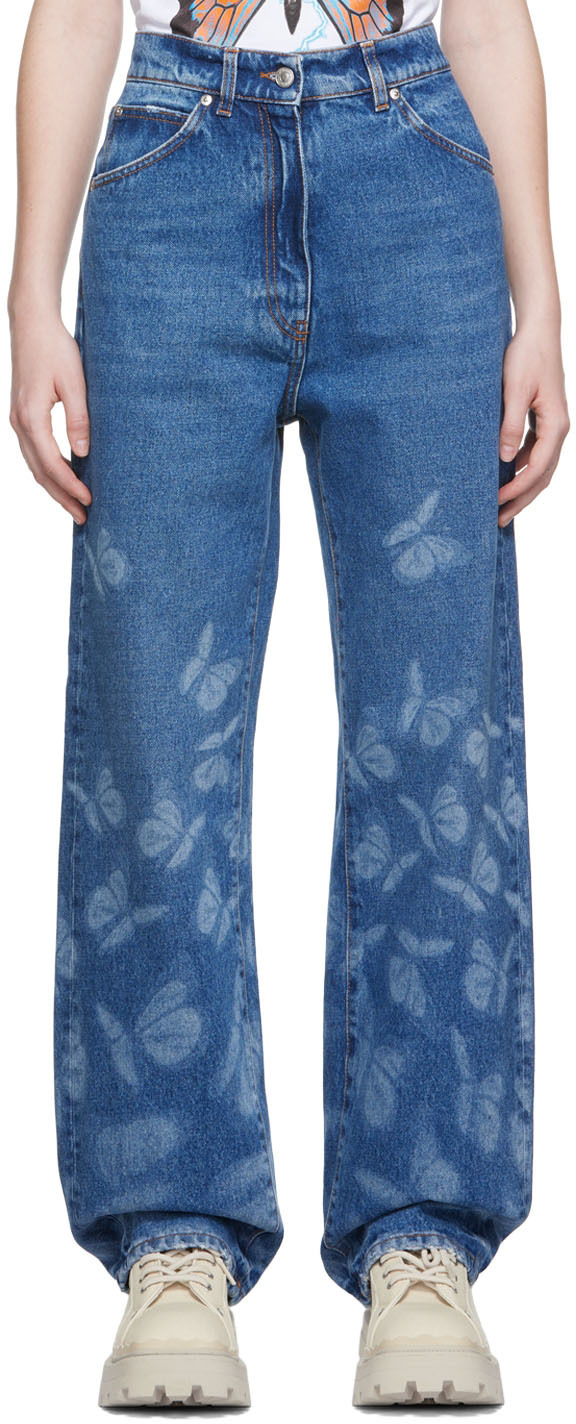 Blue Straight-Leg Jeans Ssense Donna Abbigliamento Pantaloni e jeans Pantaloni Pantaloni chinos 