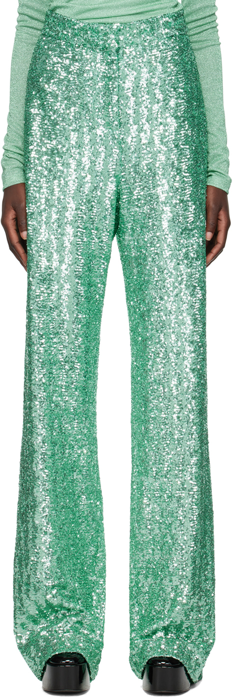 Green Sequin Trousers