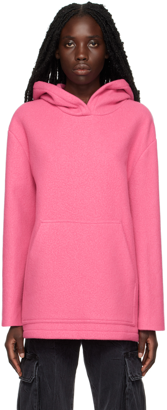Ssense Femme Vêtements Pulls & Gilets Pulls Sweatshirts Pull à capuche rose en coton à découpes 