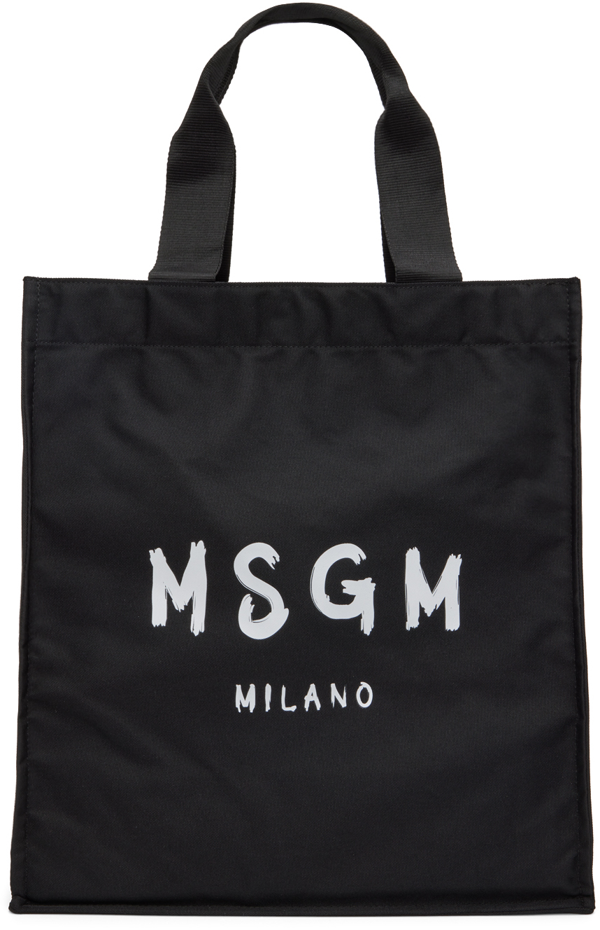 MSGM ブラック グラフィック トートバッグ
