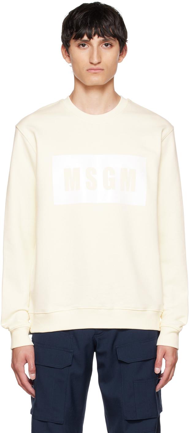 MSGM Off-White Felpa Sweatshirt
