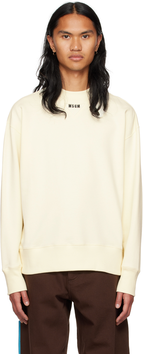 MSGM Off-White Embroidered Sweatshirt