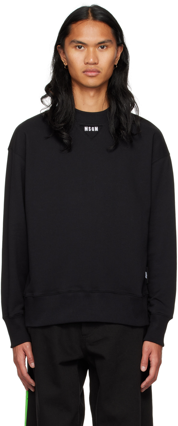 MSGM Black Embroidered Sweatshirt