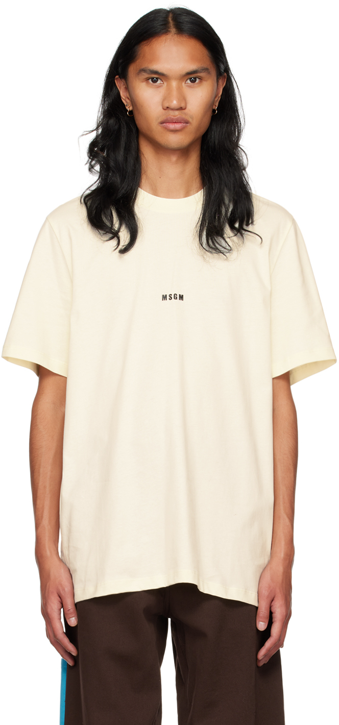 MSGM Off-White Crewneck T-Shirt