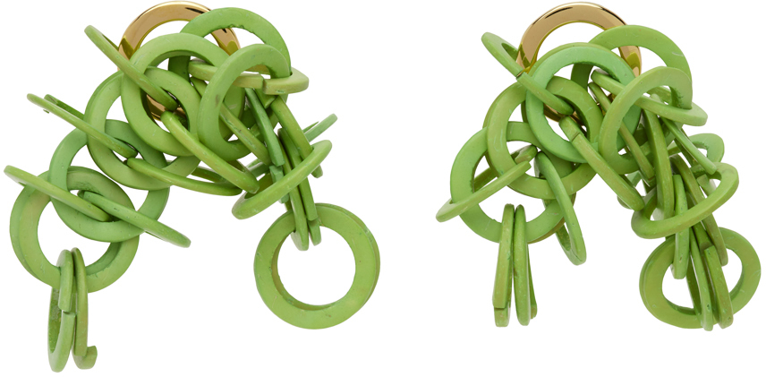 Completedworks Green Wood Earrings