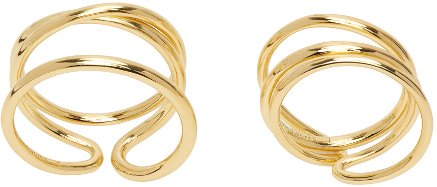 Completedworks SSENSE Exclusive Gold Bend In The River Ring Set